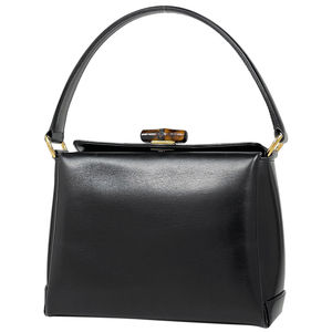 Gucci Bamboo Handbag Old Gucci Leather Black